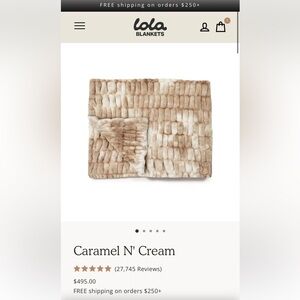 New Lola Blankets Caramel and Cream Faux Fur Throw